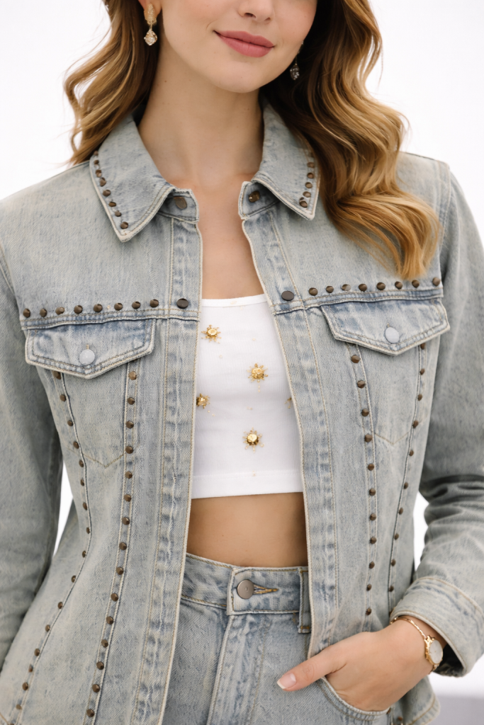 TWIST Zımba Baskılı Ceket 05051 - YEŞİL