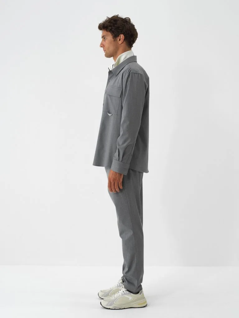 XINT Esnek Dokulu Regular Fit Gömlek 700979 - GRİ