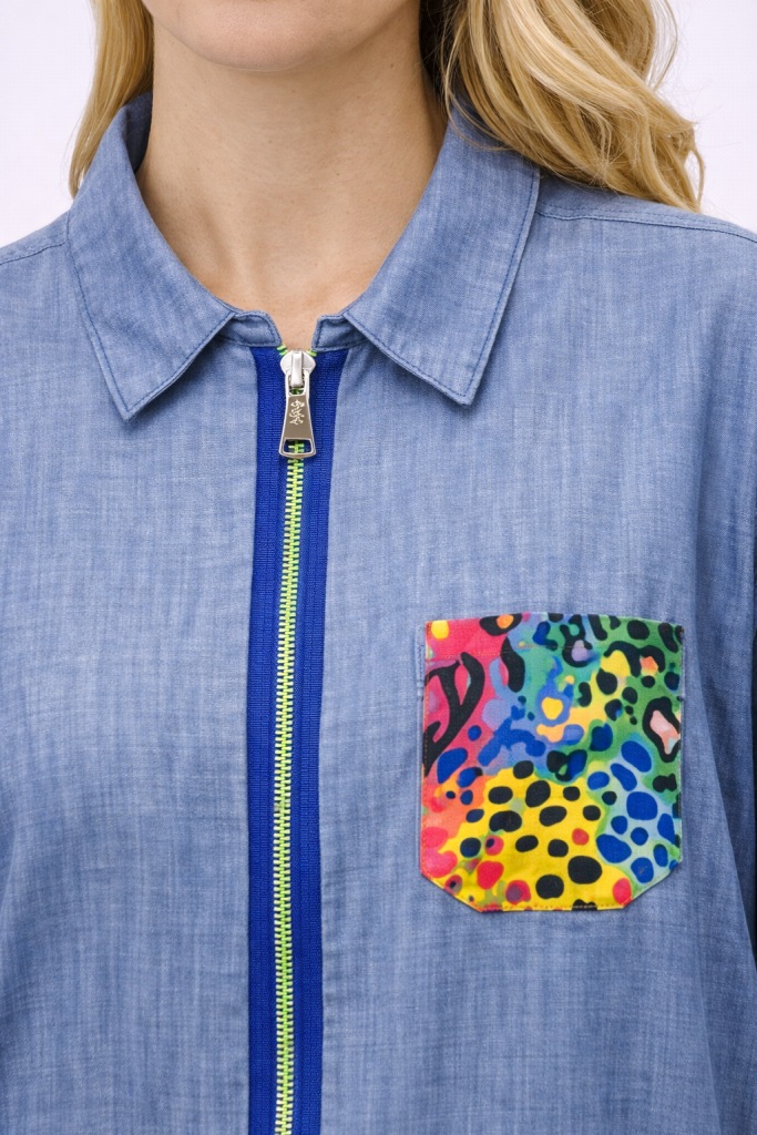 YSATİS Önden Fermuarlı Elbise 4000134 - MAVİ