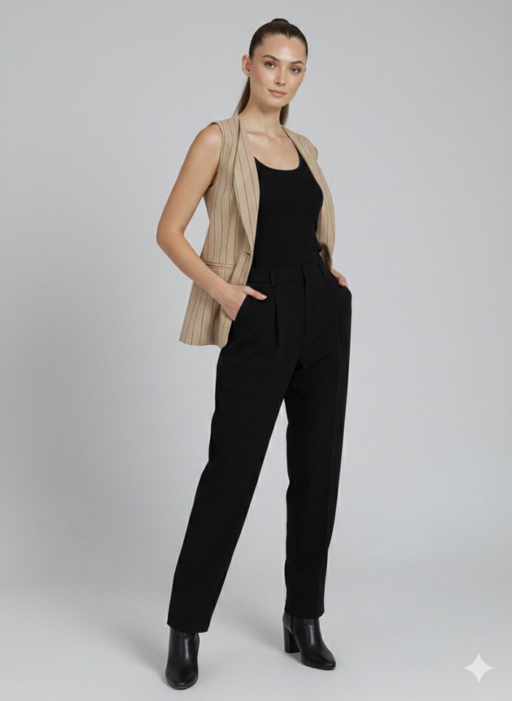 YSATİS Derin V Yaka Keten Yelek 1200102