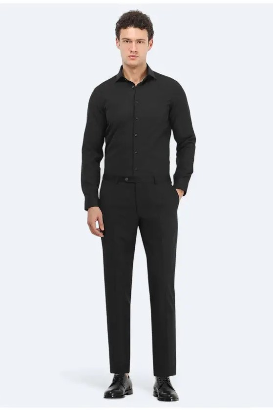 KİP Klasik Erkek Gömlek 4914 - Siyah