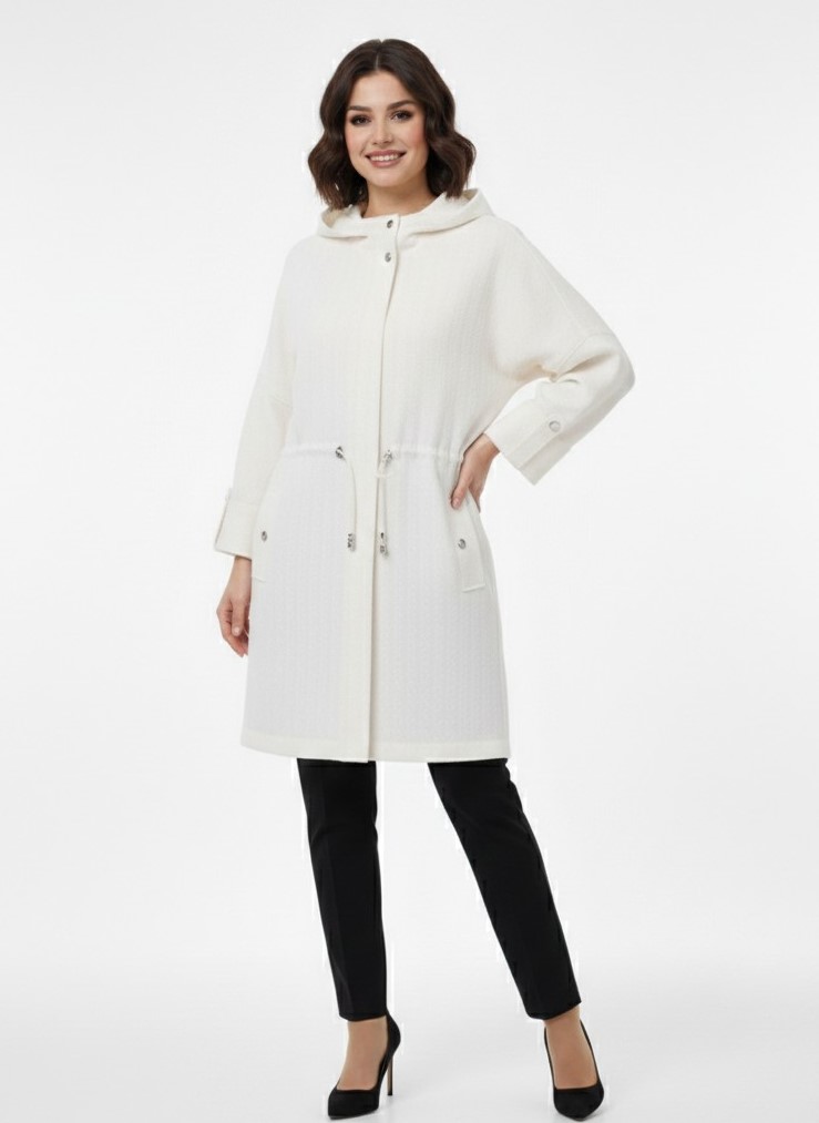 KAYRA Jakarlı Kısa Trençkot 24001 - KREM