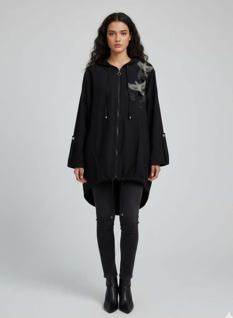 VEDİ Nakışlı Ceket 7804 - Siyah