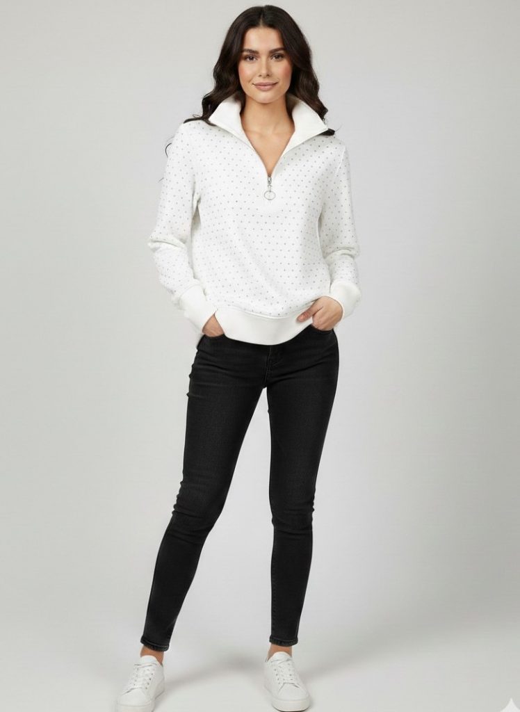 ON TRİKO Taş Detaylı Sweat 76343 - EKRU