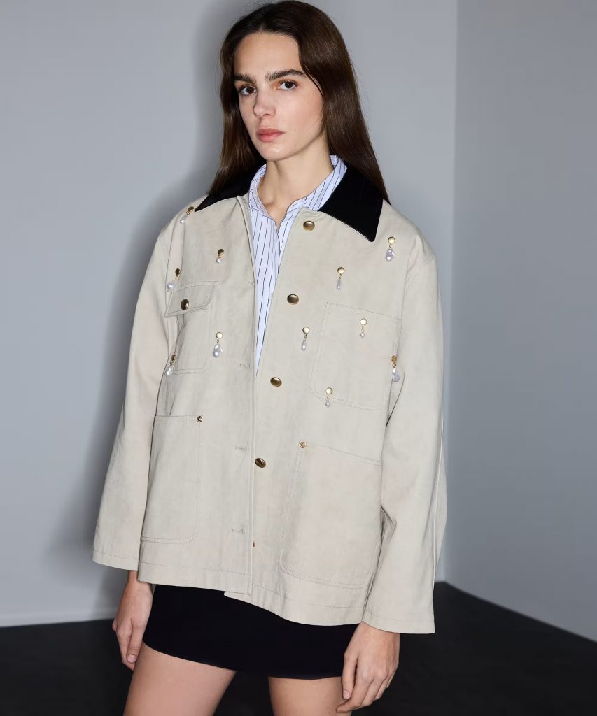 İPEKYOL İnci Taşlı Ceket IS1260012029 - naturel