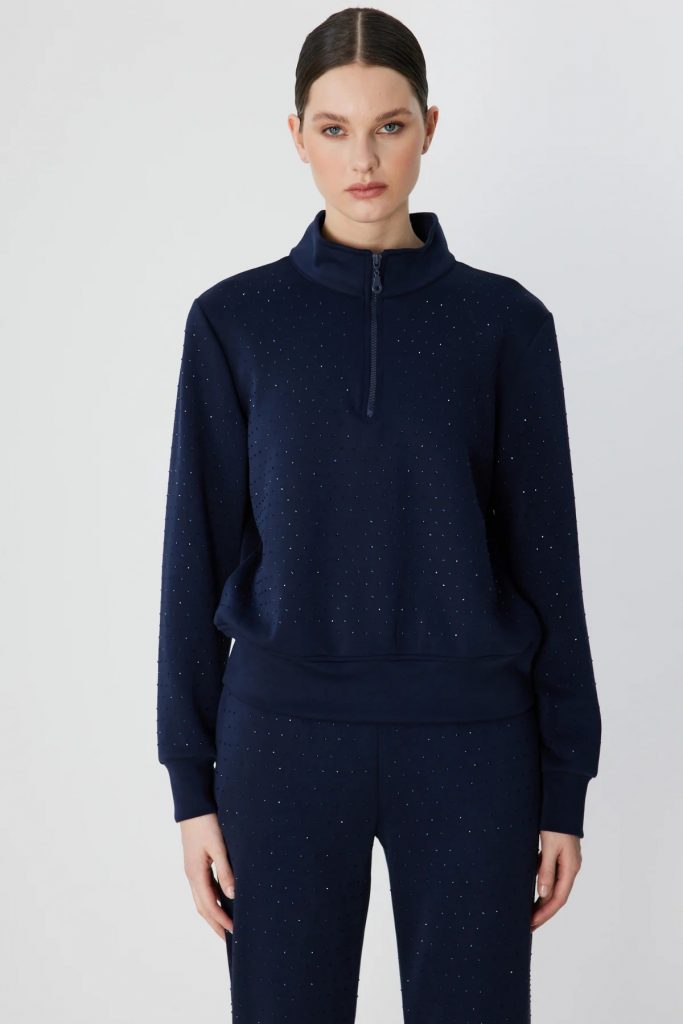 ON TRİKO Taş Detaylı Sweat 76343 - Lacivert