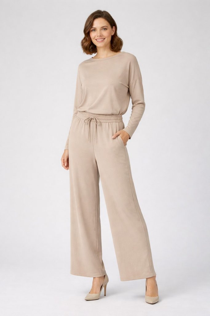 ON TRİKO Rahat Kesim Pantolon 70119 - BEJ