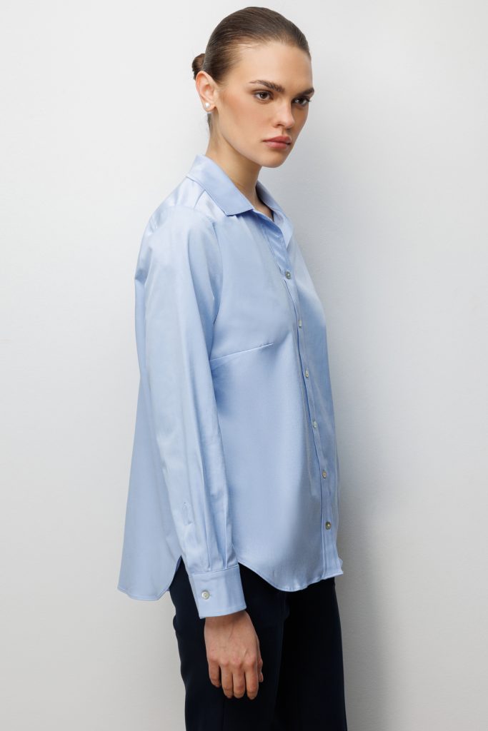 EKOL Pamuklu Polo Yaka Gömlek 2060 - MAVİ