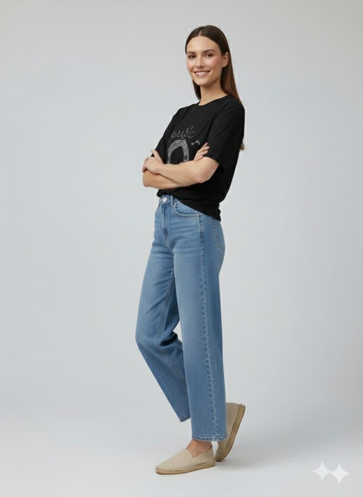 BDK Baskı Pul İşlemeli T-shirt K717 - Siyah