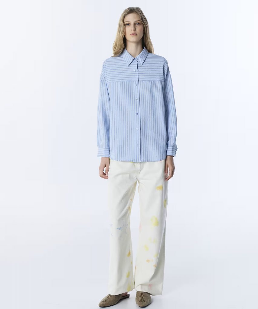 TWIST Çizgi Desen Gömlek TS1260025160 - MAVİ