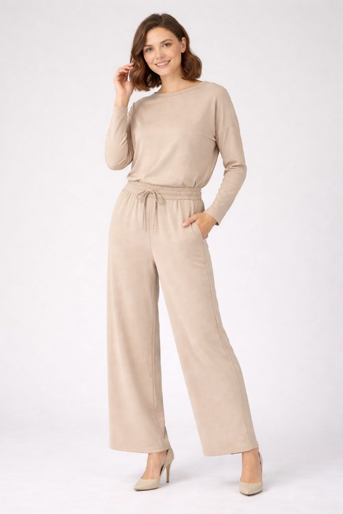 ON TRİKO Rahat Kesim Pantolon 70119 - BEJ