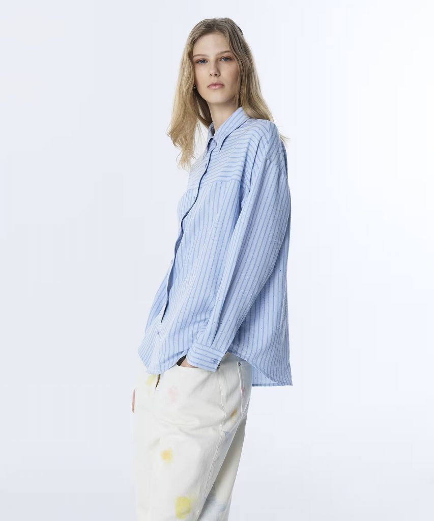 TWIST Çizgi Desen Gömlek TS1260025160 - MAVİ