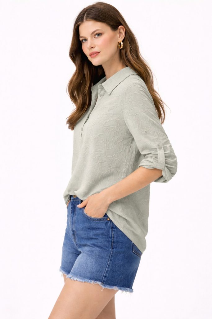 ON TRİKO İşlemeli Bluz 71342 - mint