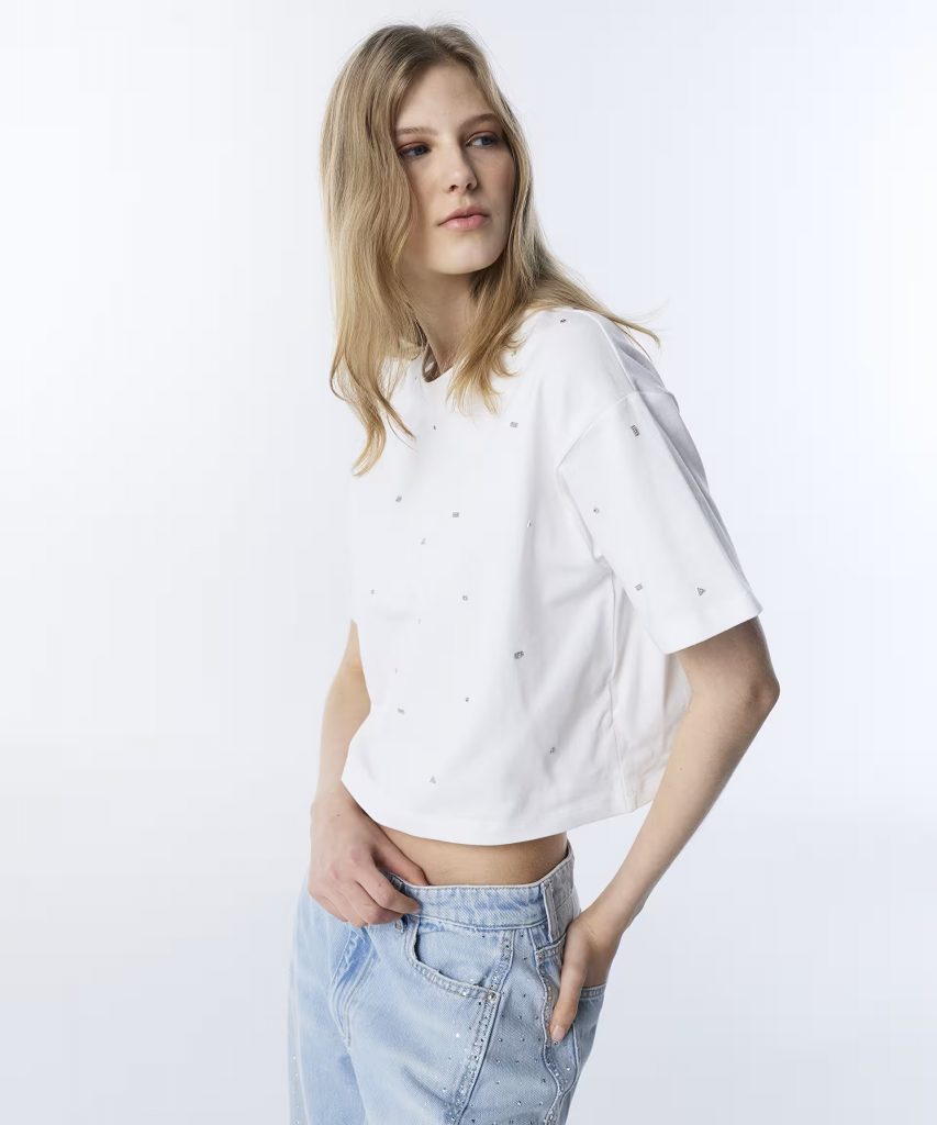 TWİST KARMA AKSESUARLI TİŞÖRT TS1260070091 - EKRU