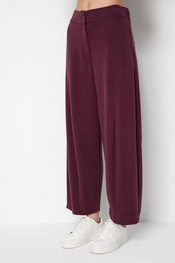 ON TRİKO Bol Paça Pantolon 74703 - bordo