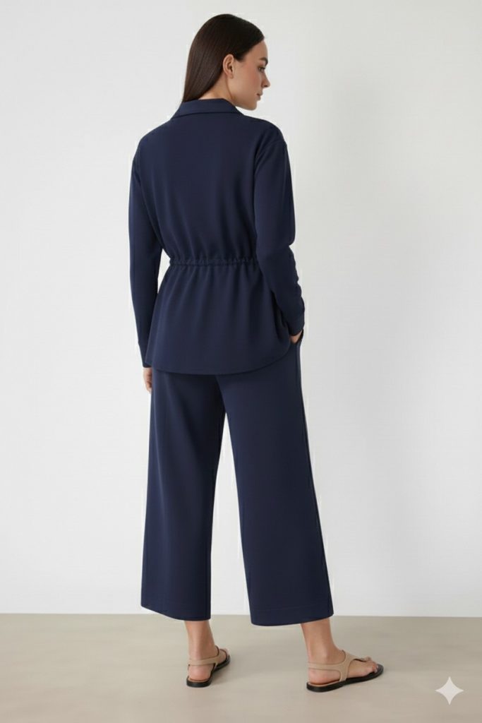 ON TRİKO Belden Bağlamalı Tunik 74702 - Lacivert