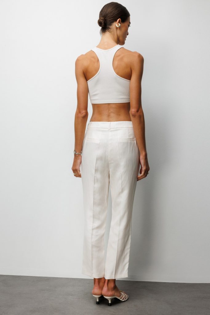 EKOL Süs Metal Düğmeli Dar Paça Pantolon  1032 - EKRU