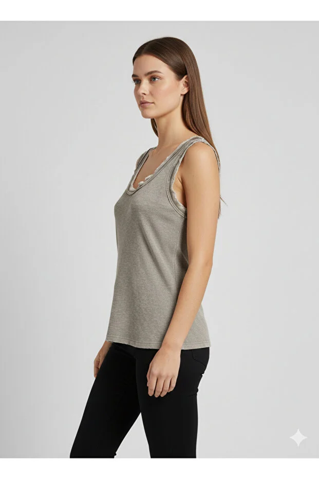 BDK Fitilli Bisiklet Yaka Kolsuz Bluz 3000 - FANGO