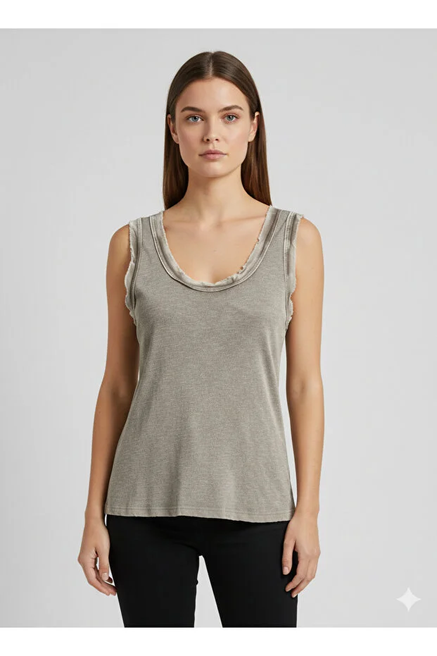 BDK Fitilli Bisiklet Yaka Kolsuz Bluz 3000 - FANGO