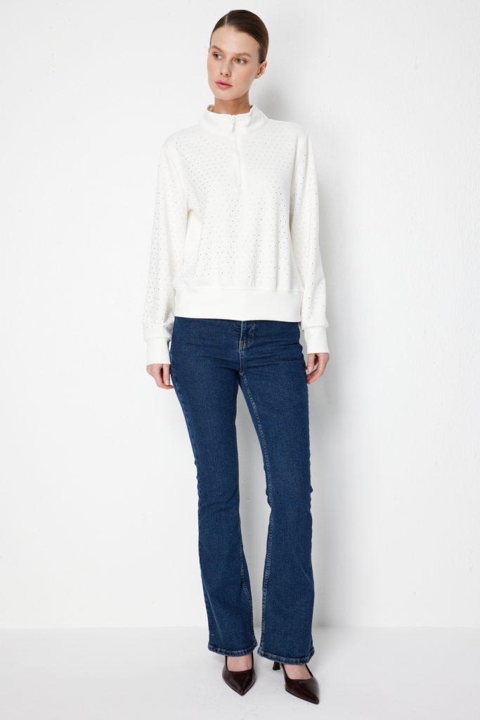 ON TRİKO Taş Detaylı Sweat 76343