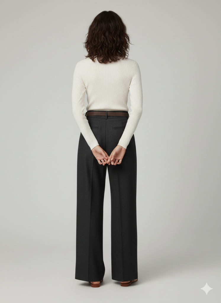 ON TRİKO Kemerli Cüzdanlı Pantolon 70113 - Siyah