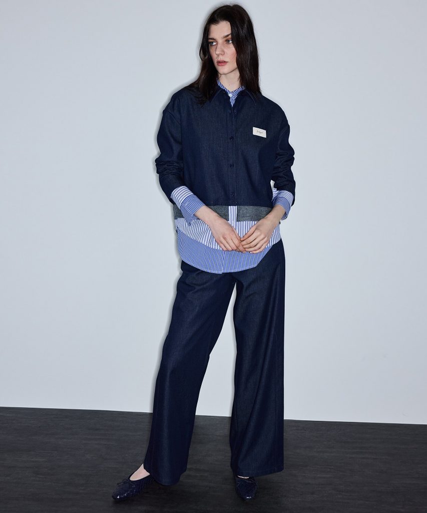 İPEKYOL Kontrast Bel Wide Leg Pantolon IS1260003100 - Lacivert