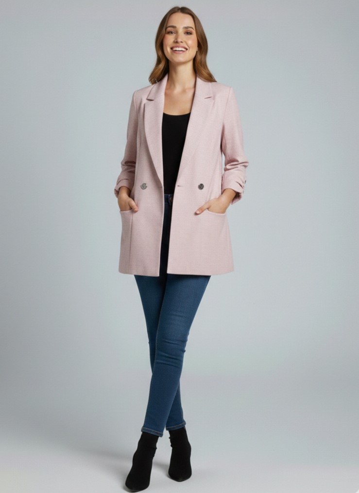 EKOL Yarım Kol Ceket 1074 - pembe