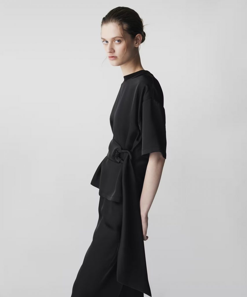 İPEKYOL Kuşaklı Saten Bluz IS1260006083 - Siyah