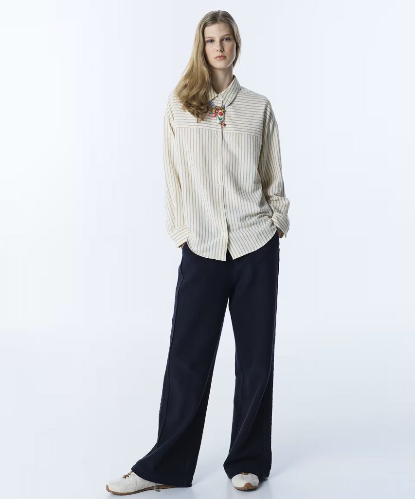 TWIST Çizgi Desen Gömlek TS1260025160 - EKRU