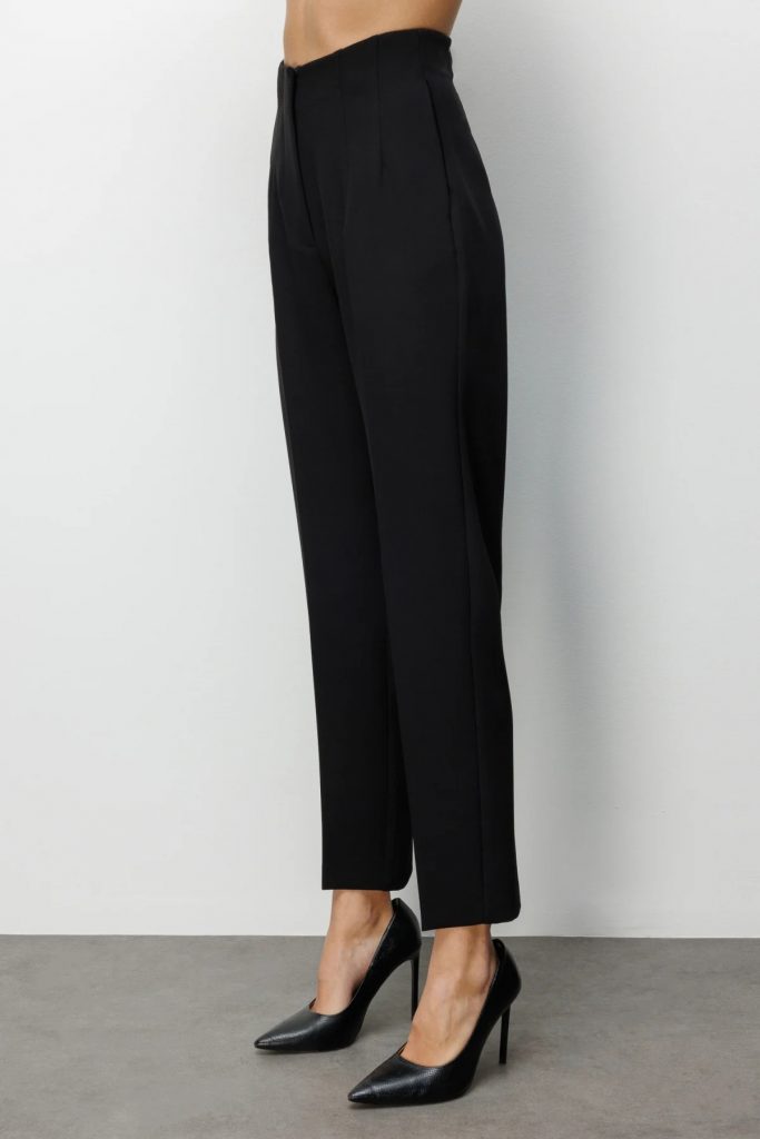 EKOL Düz Kesim Yüksek Bel Pantolon 1012 - Siyah