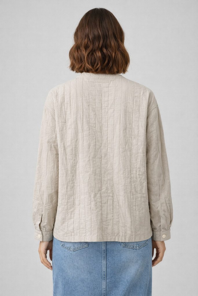 ON TRİKO Çizgi Detaylı Mont 70706 - BEJ