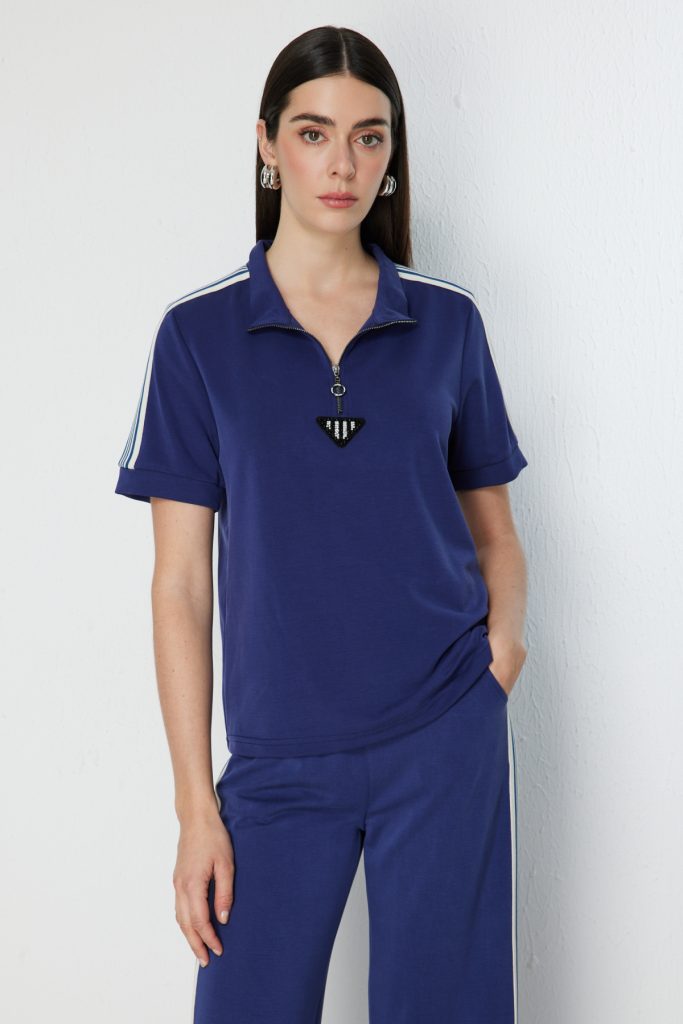 ON TRİKO Fermuar Detaylı T-shirt 76335