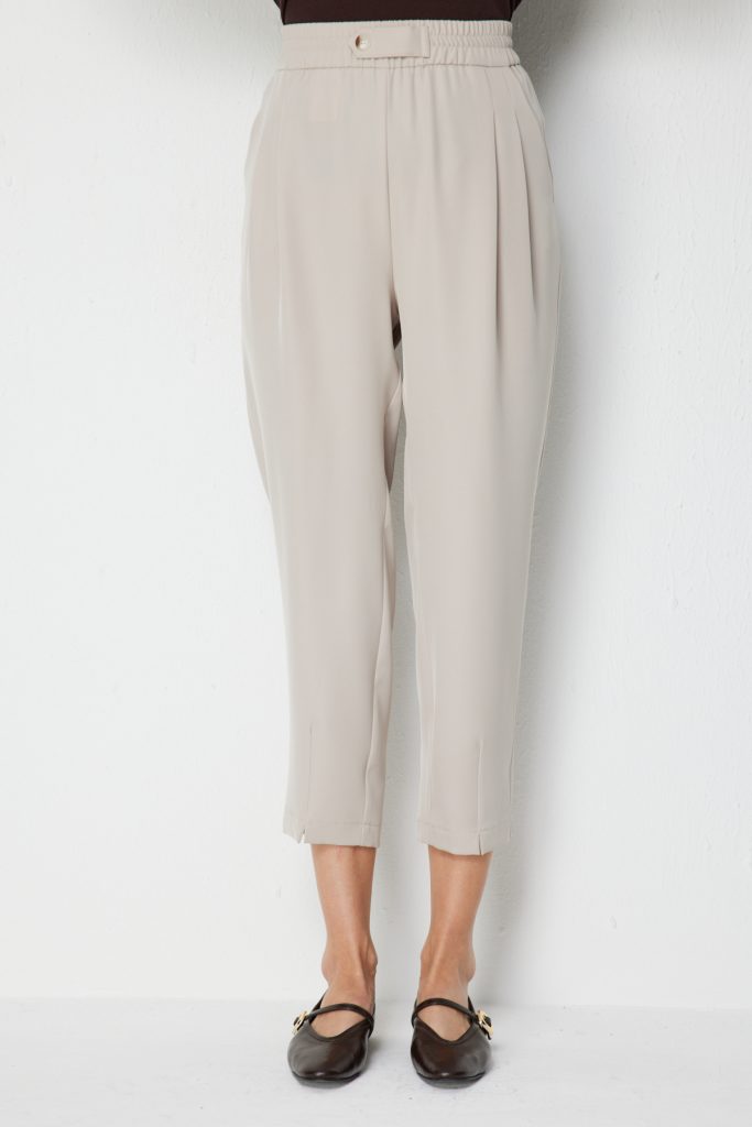 ON TRİKO Beli Lastikli Pantolon 78105 - KUM