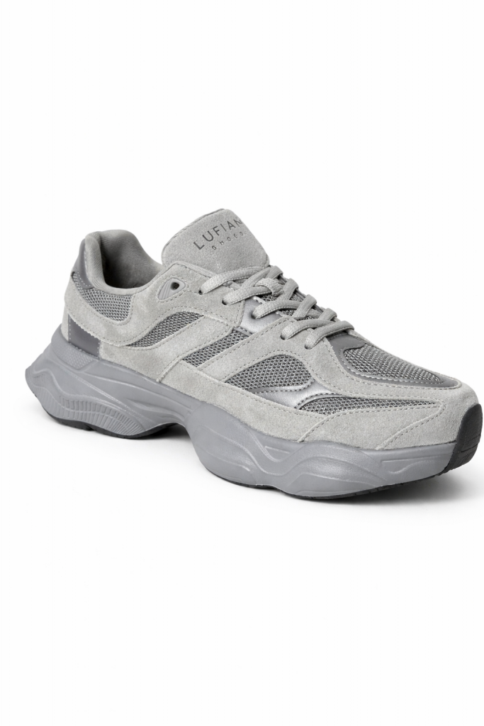 LUFİAN Erkek Deri Spor Ayakkabı 112230240 - GRİ