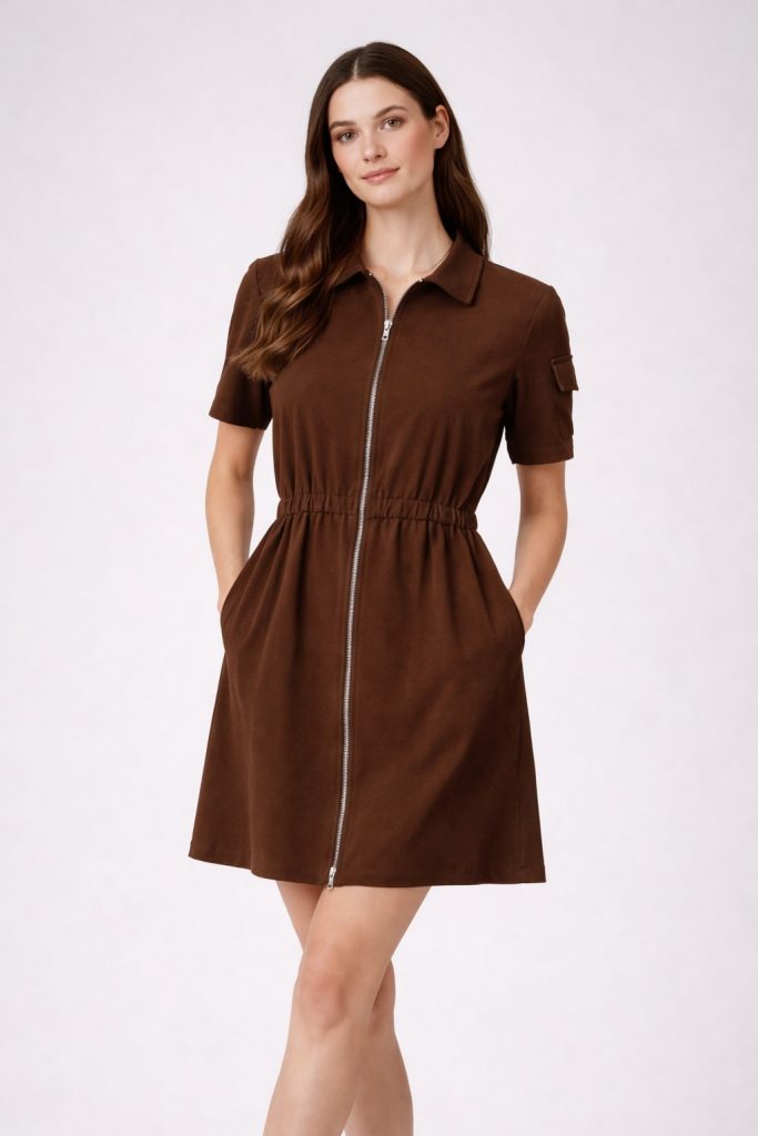 ON TRİKO Elbise 76485 - kahve