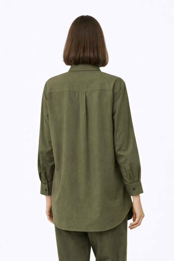 EKOL Boncuk İşlemeli Gömlek 2818 - HAKİ