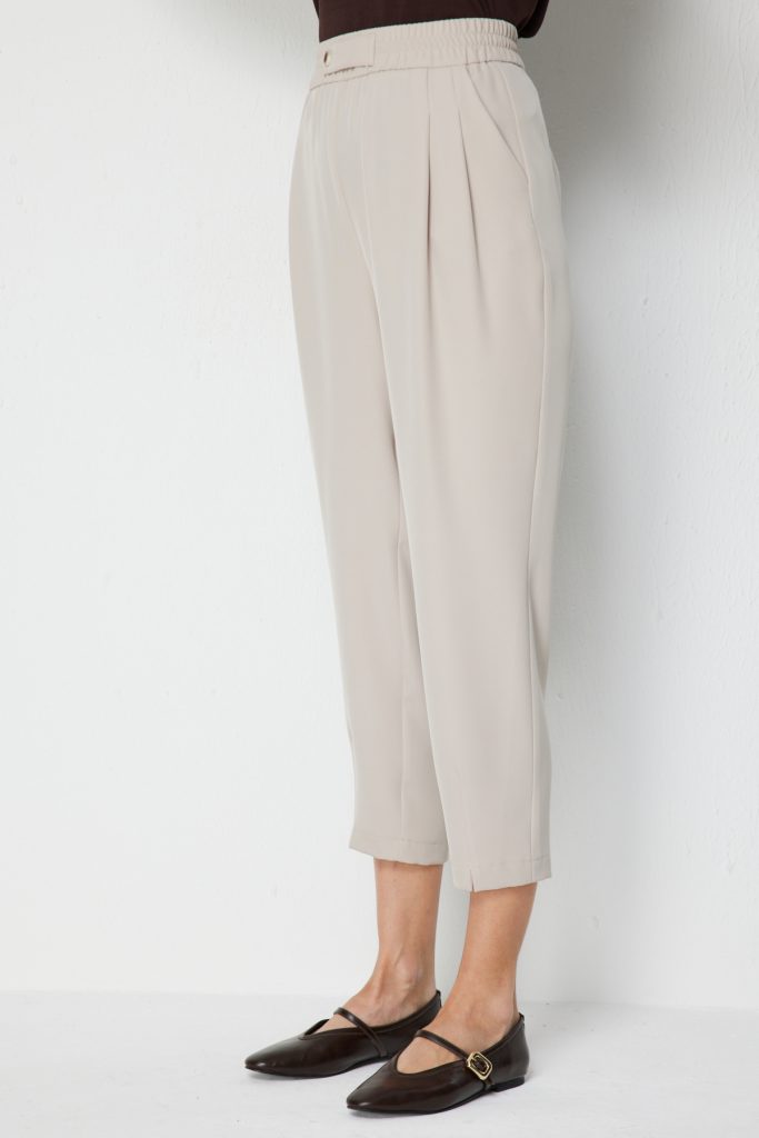 ON TRİKO Beli Lastikli Pantolon 78105 - KUM