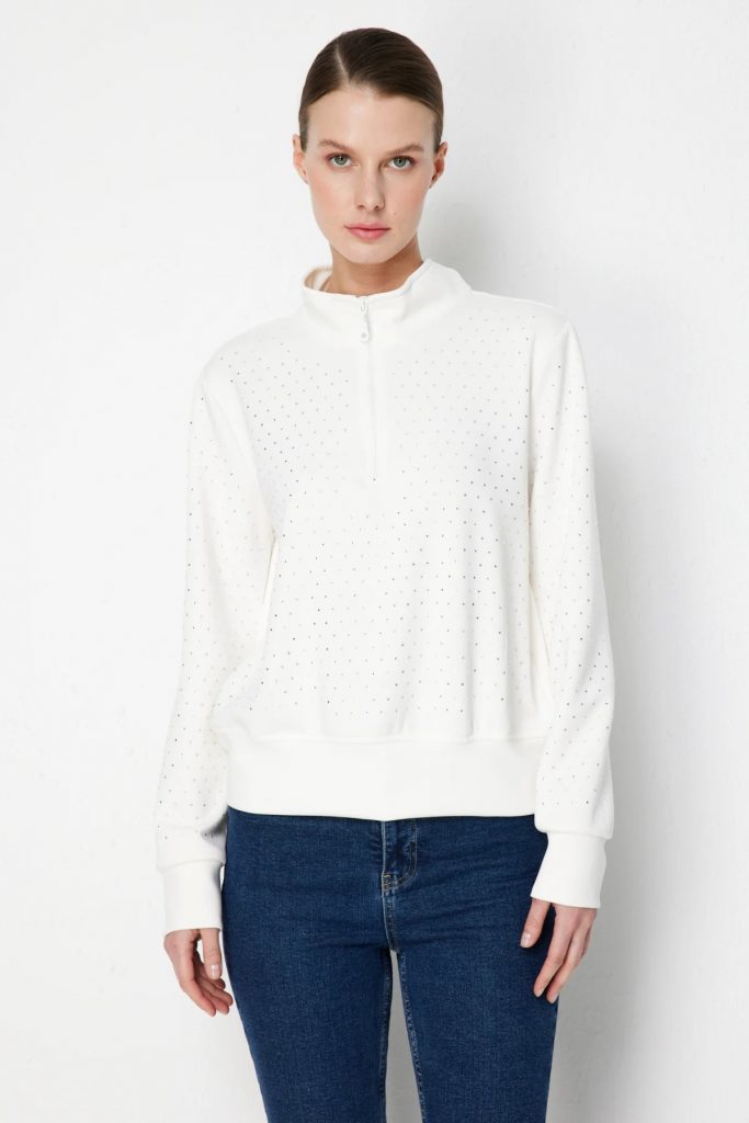 ON TRİKO Taş Detaylı Sweat 76343