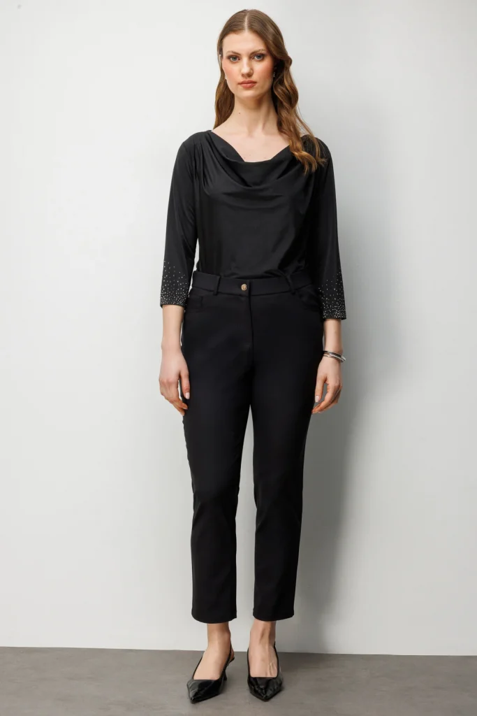 EKOL Beş Cep Dar Paça Pantolon 4036 - Siyah