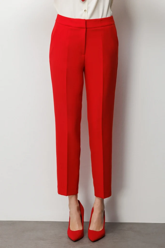 EKOL Düz Paça Pantolon 1008 - KIRMIZI