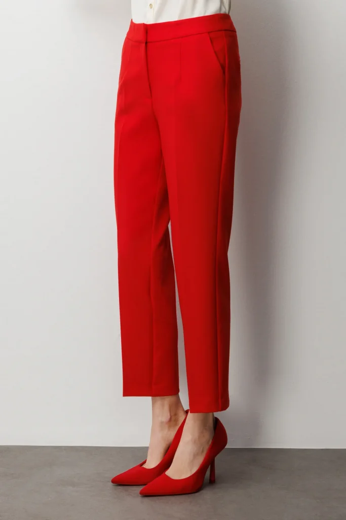 EKOL Düz Paça Pantolon 1008 - KIRMIZI
