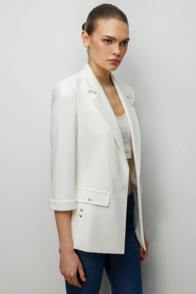 EKOL Yarım Kol Ceket 1064 - EKRU