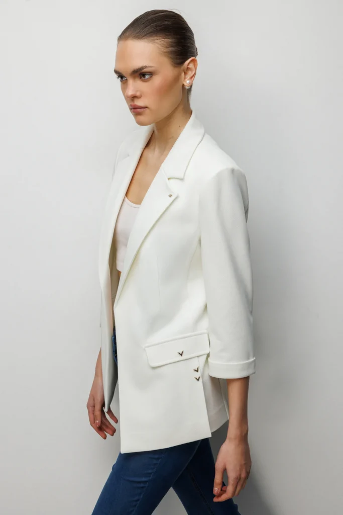 EKOL Yarım Kol Ceket 1064 - EKRU