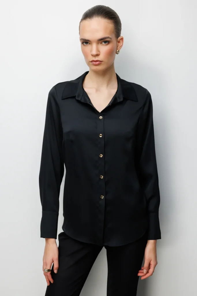 EKOL Pens Detaylı Polo Yaka Gömlek 2002 - Siyah