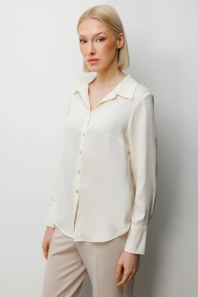 EKOL Pens Detaylı Polo Yaka Gömlek 2002 - EKRU