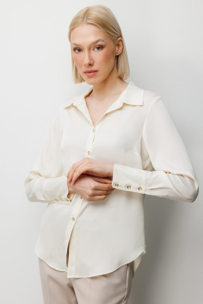 EKOL Pens Detaylı Polo Yaka Gömlek 2002 - EKRU