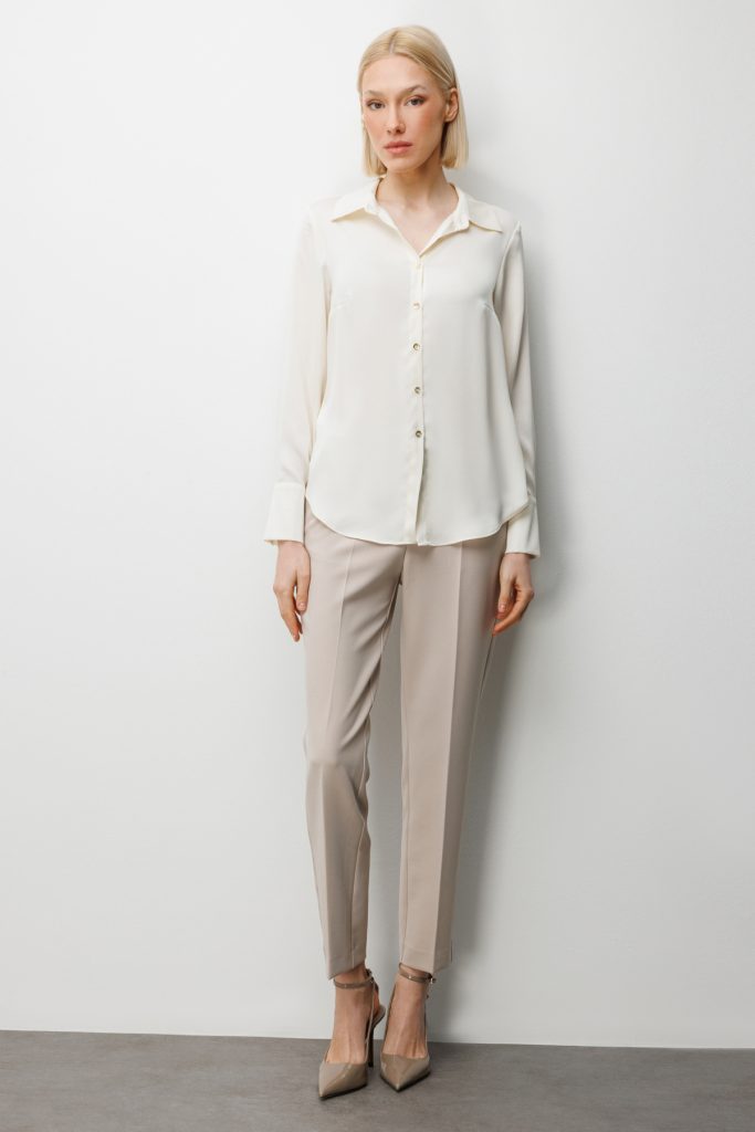 EKOL Pens Detaylı Polo Yaka Gömlek 2002 - EKRU