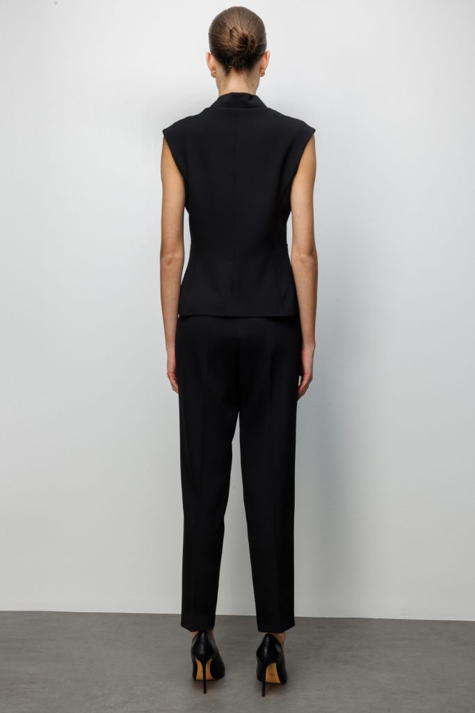 EKOL V Yaka Dikiş Detaylı Yelek  1010 - Siyah