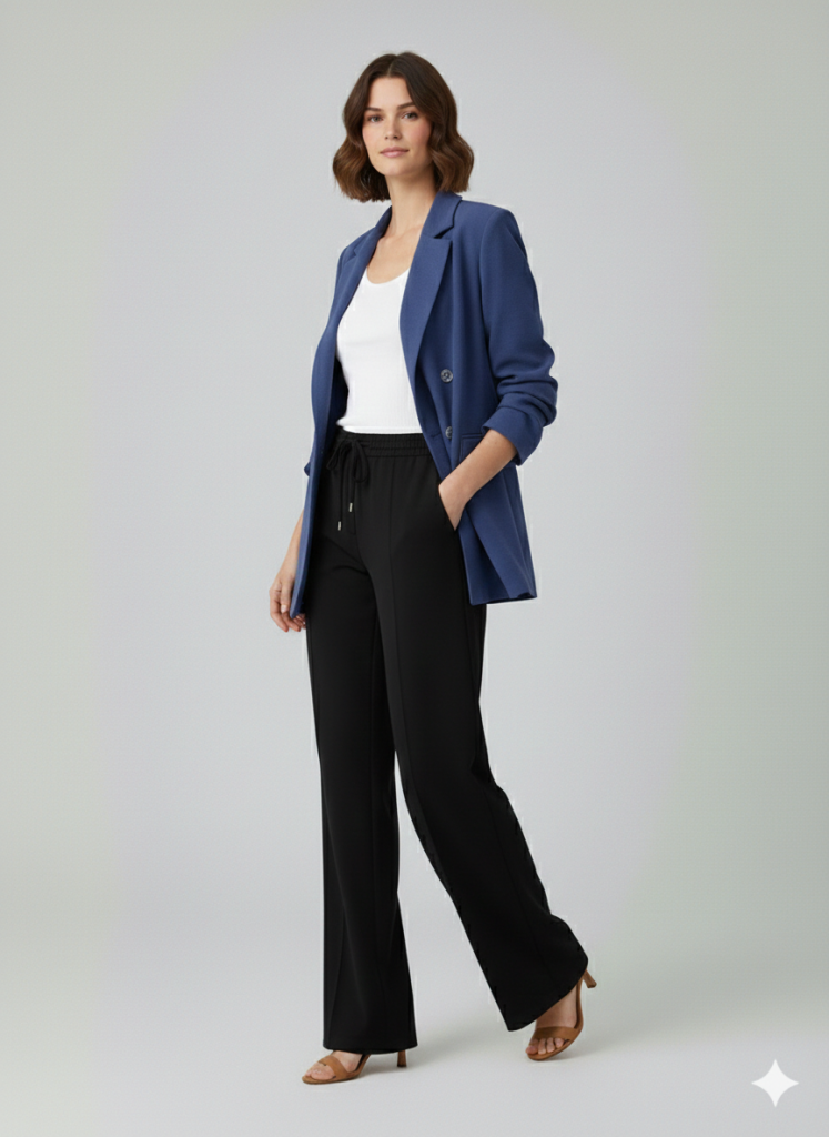 EKOL Kolu Büzgülü Süs Düğmeli Ceket 1602 - Lacivert