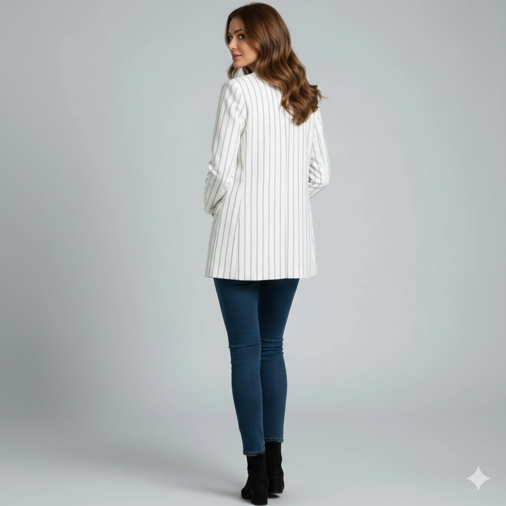 EKOL Çizgili Ceket 1402